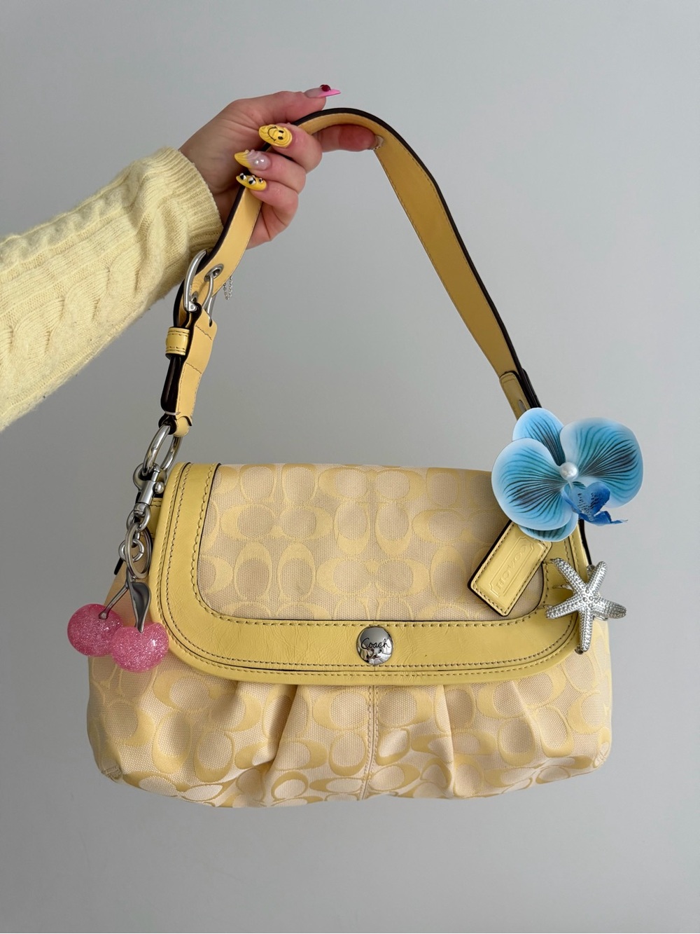 vintage  Coach Optic Canvas Pleated Soho Flap Bag
